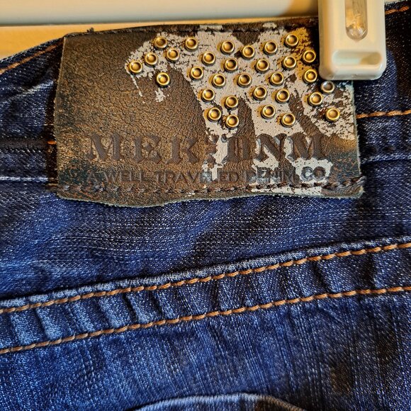 Mek Denim Moscow Slim Boot Distressed Jeans W/ Embroidered Pockets&Button Fly - Picture 4 of 13